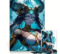 Puzzle da 1000 pezzi con guerriera anime per adolescenti,divertente da giocare,con incastri precisi e senza spazi vuoti,ideale per il divertimento in famiglia (38x52cm)
