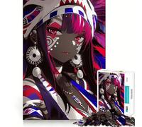 Puzzle da 1000 pezzi con guerriera anime per adolescenti,gioco stimolante per la mente,montaggio sicuro e stabile,divertimento assicurato per tutta la famiglia (38x52cm)