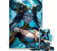 Puzzle da 1000 pezzi con guerriera anime per adolescenti,ideale per stimolare la mente,creare attività creative di taglio di alta precisione e rilassanti (38x26cm)