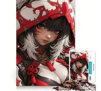 Puzzle da 1000 pezzi con guerriera corazzata in stile anime,giocattolo creativo che stimola Componenti robusti e facili da tagliare,ideale per i viaggi Gioco di abilità mentale,regalo perfetto