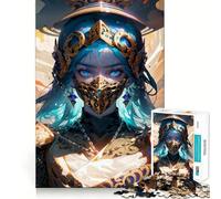 Puzzle da 1000 pezzi con guerriera mascherata per adulti,gioco di memoria e allenamento per la mente,taglio laser per un incastro perfetto, alleviare lo stress (38x26cm)