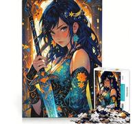 Puzzle da 1000 pezzi con guerriere anime, donna e ragazza, gioco pratico, interazione genitore-figlio, collezione d'artista, belle arti 38x26cm