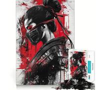 Puzzle da 1000 pezzi con guerrieri geisha samurai per adolescenti, giocattolo antistress, taglio di alta qualità, (38x26cm)