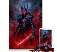 Puzzle da 1000 pezzi con guerriero fantasy rosso e nero per adulti, gioco di allenamento mentale, morbido e rilassante, da assemblare, un regalo perfetto (38x26cm)