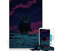 Puzzle da 1000 pezzi con guerriero gatto samurai per adolescenti, gioco di puzzle che stimola la riflessione e il relax, con ritagli precisi, ideale come regalo per le festività (38x52cm)