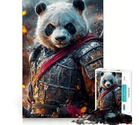 Puzzle da 1000 pezzi con guerriero panda samurai per ragazzi, gioco di logica e svago rilassante, bordi lisci, regalo di alta qualità (38x52cm)