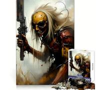 Puzzle da 1000 pezzi con guerriero post-apocalittico armato di pistola, ideale per adolescenti Migliora la memoria, rilassa e facilita il gioco Dimensioni precise, regalo creativo (38x26cm)