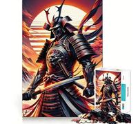 Puzzle da 1000 pezzi con guerriero samurai al neon per adulti, ideale per migliorare la memoria, alleviare l'ansia e creare un'opera d'arte decorativa da parete con bordi netti (38x26cm)