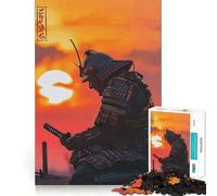 Puzzle da 1000 pezzi con guerriero samurai al tramonto, ideale per ragazzi, gioco di logica stimolante, evasione rilassante, bordi trasparenti, regalo di compleanno (50x75cm)