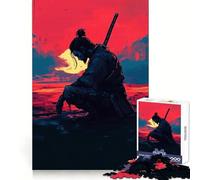 Puzzle da 1000 pezzi con guerriero samurai al tramonto per adulti e ragazzi ideale per stimolare la memoria favorire la calma e favorire la fuga dalla realtà con taglio liscio e un regalo speciale