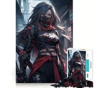 Puzzle da 1000 pezzi con guerriero samurai cyberpunk per adolescenti, sfida mentale, divertimento rilassante, taglio preciso, regalo festivo (50x75cm)