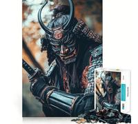 Puzzle da 1000 pezzi con guerriero samurai e maschera per ragazzi, gioco di logica, divertimento rilassante, taglio di precisione, (38x52cm)