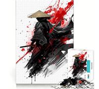 Puzzle da 1000 pezzi con guerriero samurai e schizzi di sangue, ideale per adolescenti, un gioco che stimola la mente e crea momenti di serenità Regalo perfetto per le festività (38x52cm)