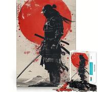 Puzzle da 1000 pezzi con guerriero samurai e sole nascente, ideale per adolescenti Gioco di logica stimolante, evasione rilassante, bordi trasparenti, regalo di compleanno (38x26cm)