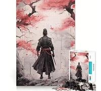 Puzzle da 1000 pezzi con guerriero samurai,inchiostro,taglio preciso,arte creativa,gioco per la mente,momento di relax,regalo di compleanno,hobby (50x75cm)