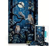 Puzzle da 1000 pezzi con gufi notturni per ragazzi, ideale per rafforzare la memoria, creare un'atmosfera rilassante e creare un'atmosfera di qualità Regalo classico (38x52cm)