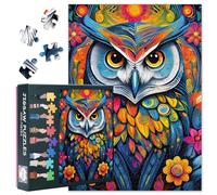 Puzzle da 1000 pezzi con gufi per adulti - magico uccello notturno artistico con tavola puzzle di alta qualità, puzzle naturale rilassante, 70 x 50 cm