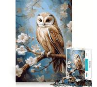 Puzzle da 1000 pezzi con gufo ad acquerello su un ramo,gioco creativo per sviluppare le capacità di gioco,incastro perfetto,nessun pezzo si stacca,attività per rafforzare i legami familiari (38x52cm)