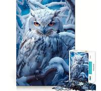 Puzzle da 1000 pezzi con gufo bianco e trespolo delle nevi per adolescenti, ideale per rafforzare la memoria e il legame familiare, con bordi precisi e un regalo pensato con cura (38x52cm)
