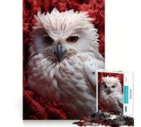 Puzzle da 1000 pezzi con gufo bianco tra i fiori,gioco creativo per sviluppare le capacità di costruzione,incastro perfetto,nessun pezzo si stacca,attività per rafforzare i legami affettivi (38x26cm)