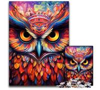 Puzzle da 1000 pezzi con gufo colorato, rompicapo stimolante per adolescenti, gioco interattivo divertente per famiglie, 26X38CM/10,23x14,96 pollici.