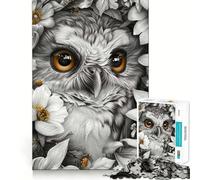 Puzzle da 1000 pezzi con gufo dagli occhi dorati,ideale per ragazzi,per un gioco divertente e coinvolgente,con incastri precisi e senza spazi vuoti,perfetto per una serata in famiglia (50x75cm)