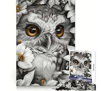 Puzzle da 1000 pezzi con gufo dagli occhi dorati, ideale per ragazzi, stimola la creatività, offre svago e divertimento, con bordi ben definiti ed è un regalo invernale (50x75cm)
