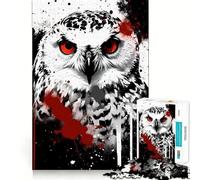Puzzle da 1000 pezzi con gufo delle nevi e inchiostro, ideale per adolescenti, stimola la memoria, rilassante e di alta qualità, perfetto per il compleanno (38x52cm)