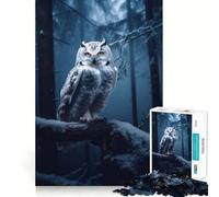 Puzzle da 1000 pezzi con gufo delle nevi per adolescenti, ideale per rafforzare la memoria e il legame familiare, con bordi precisi e un regalo pensato con cura (38x26cm)