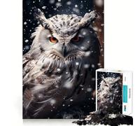 Puzzle da 1000 pezzi con gufo delle nevi per ragazzi, gioco di logica fine, divertente e rilassante, con bordi precisi, decorazione da parete (38x26cm)