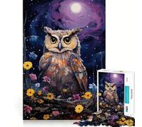 Puzzle da 1000 pezzi con gufo e soggetto naturalistico per adulti, gioco di logica e divertimento da giocare insieme, design elegante e raffinato (38x52cm)