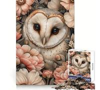 Puzzle da 1000 pezzi con gufo fantasioso e fiori, ideale per ragazzi, stimola la capacità di ragionamento, offre svago e divertimento, con bordi ben definiti ed è un regalo invernale (38x52cm)