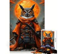 Puzzle da 1000 pezzi con gufo guerriero samurai e spade per adulti, gioco intelligente da assemblare insieme, regalo stagionale (38x26cm)