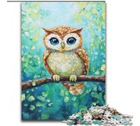 Puzzle da 1000 pezzi con gufo in piedi su un albero, regalo per adolescenti, giochi educativi classici, bellissima decorazione (50x75cm)