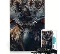 Puzzle da 1000 pezzi con gufo in primo piano per adulti ideale per stimolare la concentrazione perfetto per il tempo libero a casa o in casa con bordi netti regalo perfetto per Babbo Natale (38x52cm)
