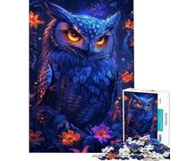 Puzzle da 1000 pezzi con gufo mistico e effetto luminoso per adolescenti ideale per gare di velocità compleanni e Natale Sfida per l'intelligenza e il cervello giocattolo avvincente 38x26cm