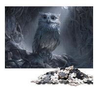 Puzzle da 1000 pezzi con gufo mistico per adulti, puzzle in legno, rompicapo per bambini, 1000 pezzi (75x50 cm)