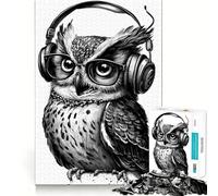 Puzzle da 1000 pezzi con gufo, musica e immagini, ideale per adulti Un rompicapo che stimola la mente e permette di assemblare le immagini con calma Un regalo perfetto (50x75cm)