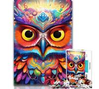 Puzzle da 1000 pezzi con gufo psichedelico, puzzle da 1000 pezzi per adulti e adolescenti, allena il cervello e le mani, regali per amici e familiari, 50x75cm