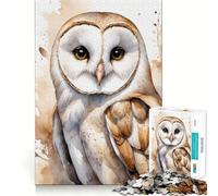 Puzzle da 1000 pezzi con gufo reale e dipinto ad acquerello Gioco di snodo creativo,stimolante per la mente,ideale per momenti di relax e come regalo di compleanno (50x75cm)