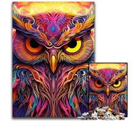 Puzzle da 1000 pezzi con gufo rosa, rompicapo stimolante per adolescenti, gioco interattivo divertente per famiglie, 50x75CM/19,68x29,52 pollici