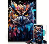 Puzzle da 1000 pezzi con gufo selvatico per adulti, gioco cognitivo per momenti di condivisione, assemblaggio di modelli, oggetto ideale per i desideri di Babbo Natale (50x75cm)