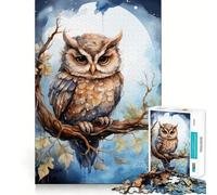 Puzzle da 1000 pezzi con gufo,taglio perfetto,divertente e intelligente,ideale per un momento di svago e divertimento in un'atmosfera accogliente,perfetto per il compleanno (38x26cm)