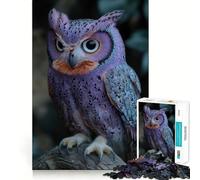 Puzzle da 1000 pezzi con gufo viola dagli artigli affilati, ideale per ragazzi, gioco di abilità mentale, divertimento rilassante, design da assemblare, (38x26cm)