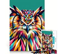 Puzzle da 1000 pezzi con gufo Wpap, colorato e in stile pop art, per adulti Gioco intelligente da comporre insieme, divertente idea regalo stagionale (50x75cm)