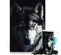Puzzle da 1000 pezzi con husky siberiano dagli occhi gialli,gioco di logica e pensiero creativo,taglio preciso,precisione e abilità manuale,momento di tranquillità,esercizio mentale da fare a casa