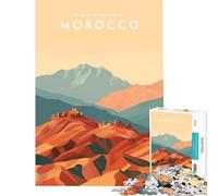 Puzzle da 1000 pezzi con i Monti dell'Atlante e il Marocco gioco educativo stimolante giocattolo regalo per donne uomini attività per la famiglia (dimensioni 75x50cm)