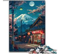 Puzzle da 1000 pezzi con il bellissimo Monte Fuji, in legno, dimensioni 50x75cm, ideale per un intrattenimento rilassante, perfetto regalo di Natale e per decorare la casa.
