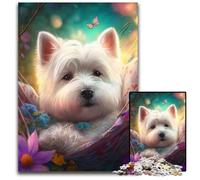 Puzzle da 1000 pezzi con il bellissimo West Highland Terrier,puzzle impegnativo perfetto per adolescenti e collezionisti,ideale come decorazione per la casa e regalo da viaggio,26X38CM
