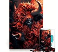 Puzzle da 1000 pezzi con il bufalo,il mio simpatico amico,con bordi ben definiti,ideale per risolvere problemi,divertirsi e passare del tempo in modo semplice,perfetto come regalo di Natale (50x75cm)